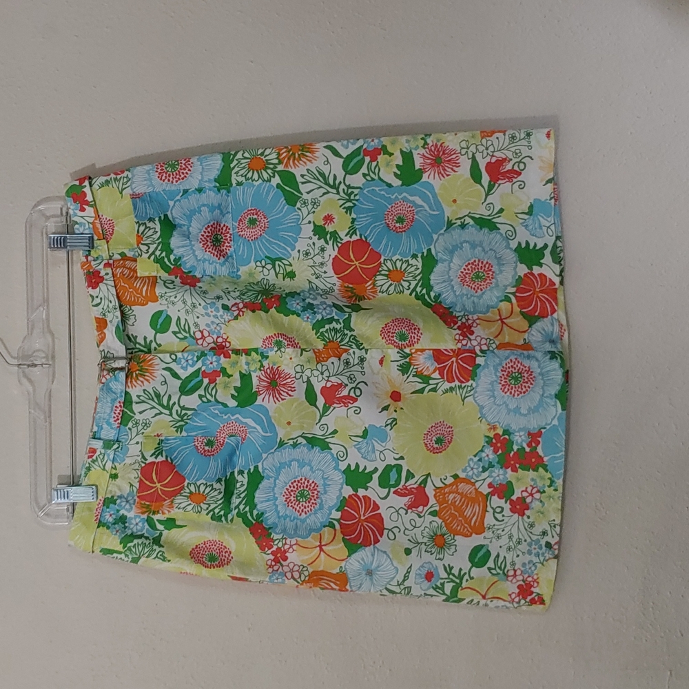 Talbots Women's Size 14 Petites Bright Floral Print Midi Skirt